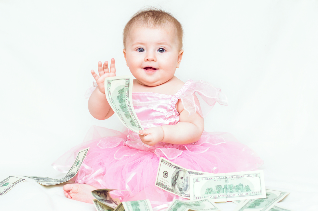 Baby Girl with Money